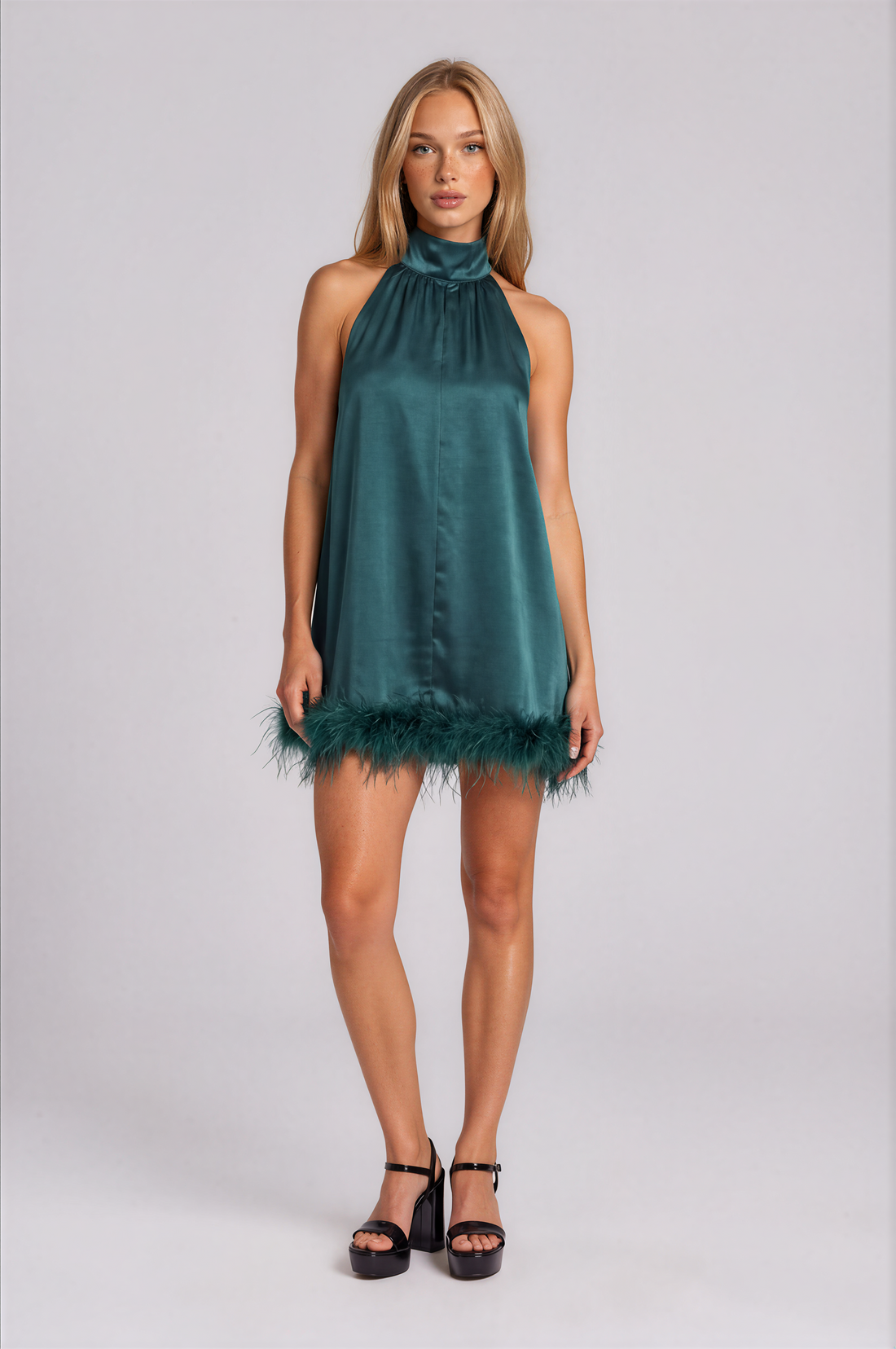 Light As A Feather Halter Mini Dress
