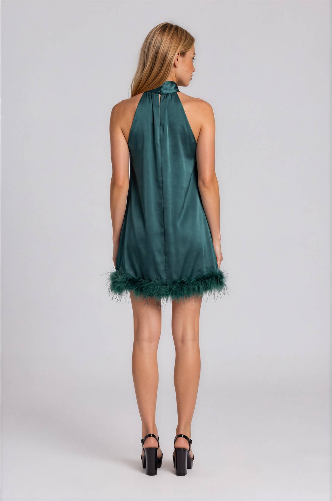 Light As A Feather Halter Mini Dress