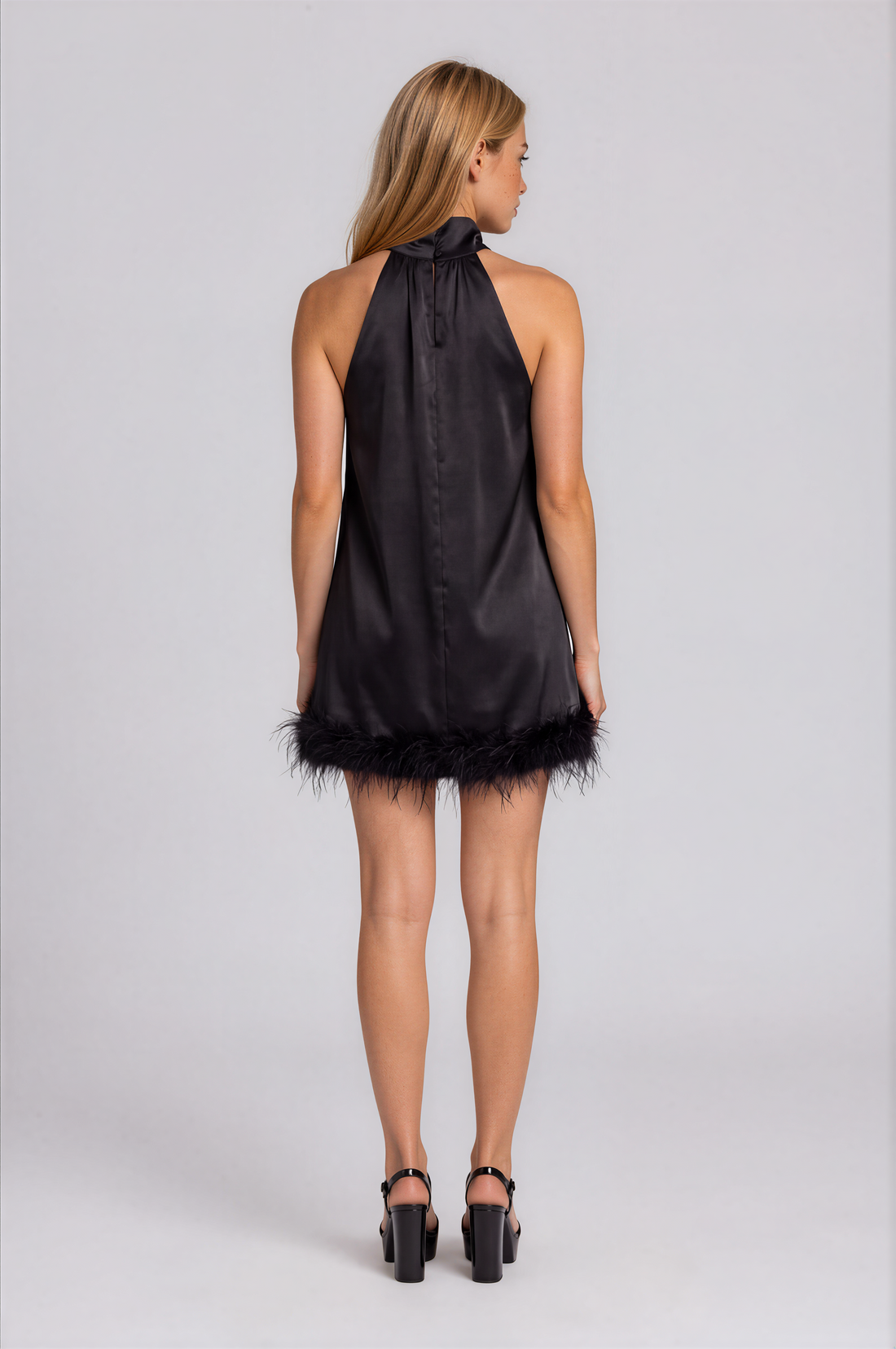 Light As A Feather Halter Mini Dress