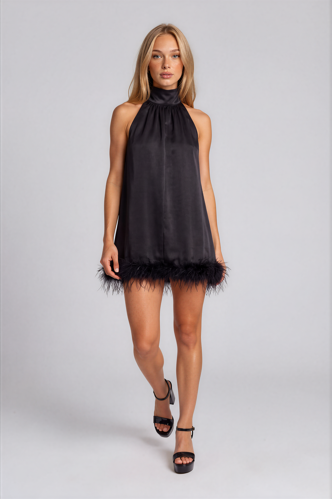 Light As A Feather Halter Mini Dress