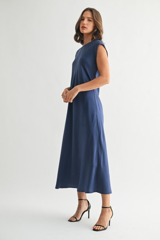 Milani Extended Sleeve Solid Maxi Dress